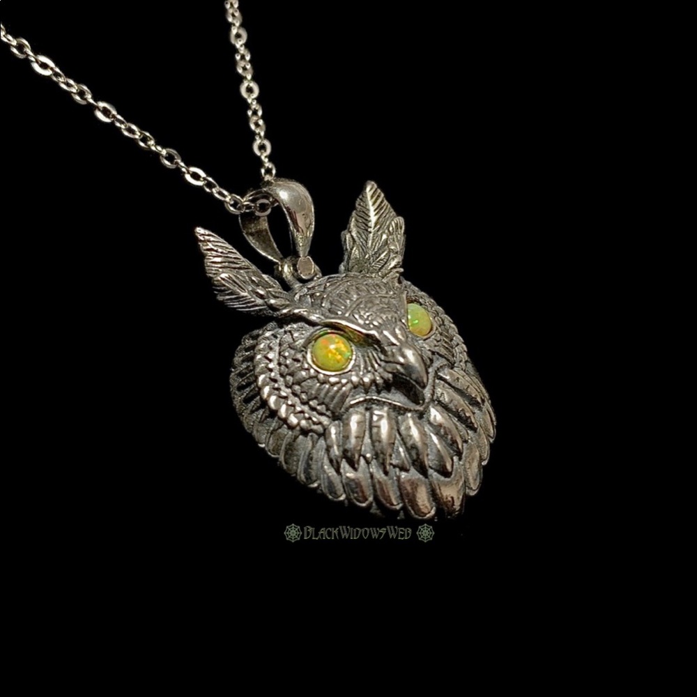 Custom Regal Owl Sterling Silver Pendant w/chain